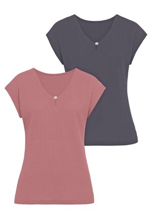 2 PACK - T-Shirt basic - beere navy