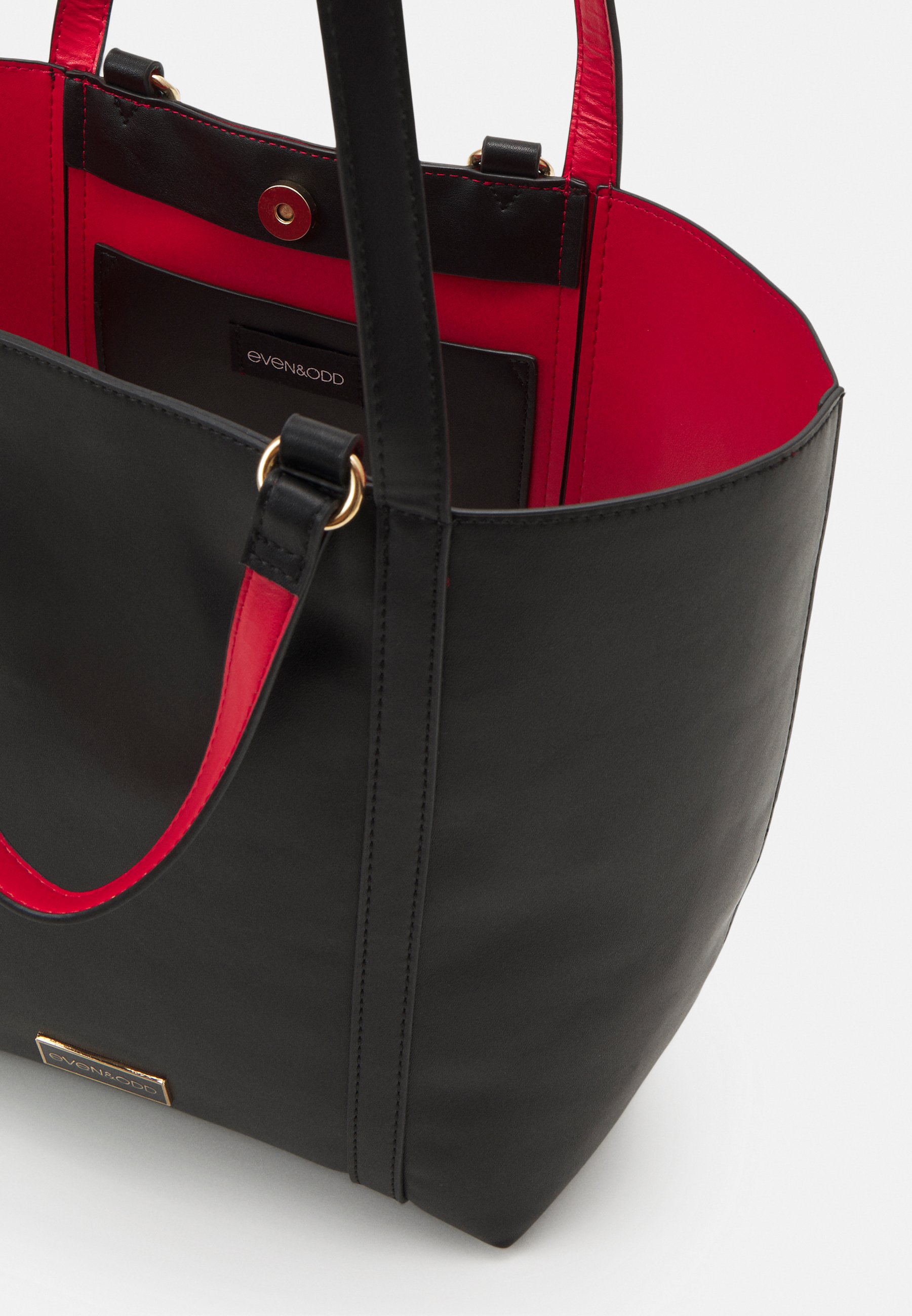 red and black purse