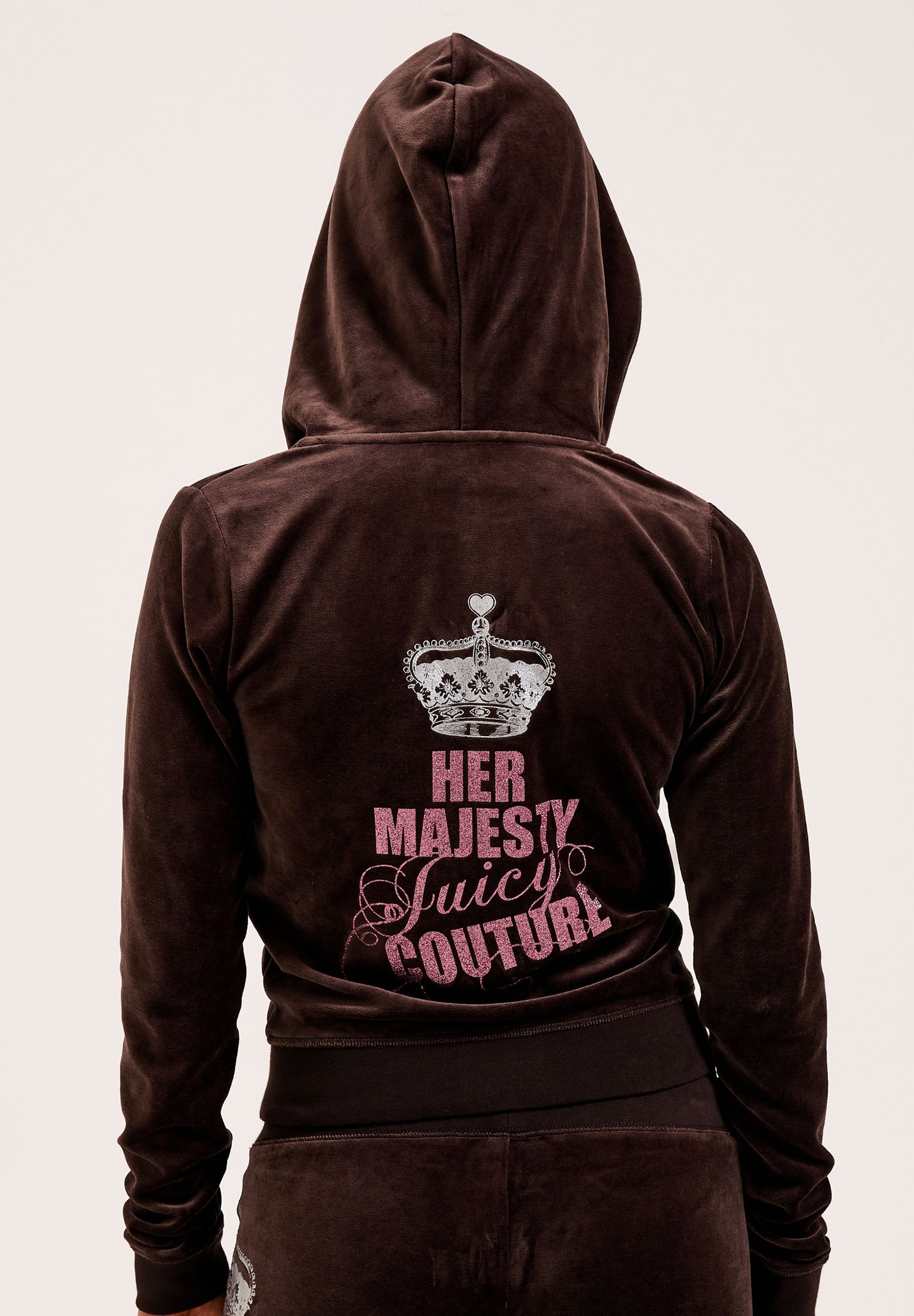 Juicy Couture HER MAJESTY ROBYN HOODIE - Zip-up sweatshirt - java