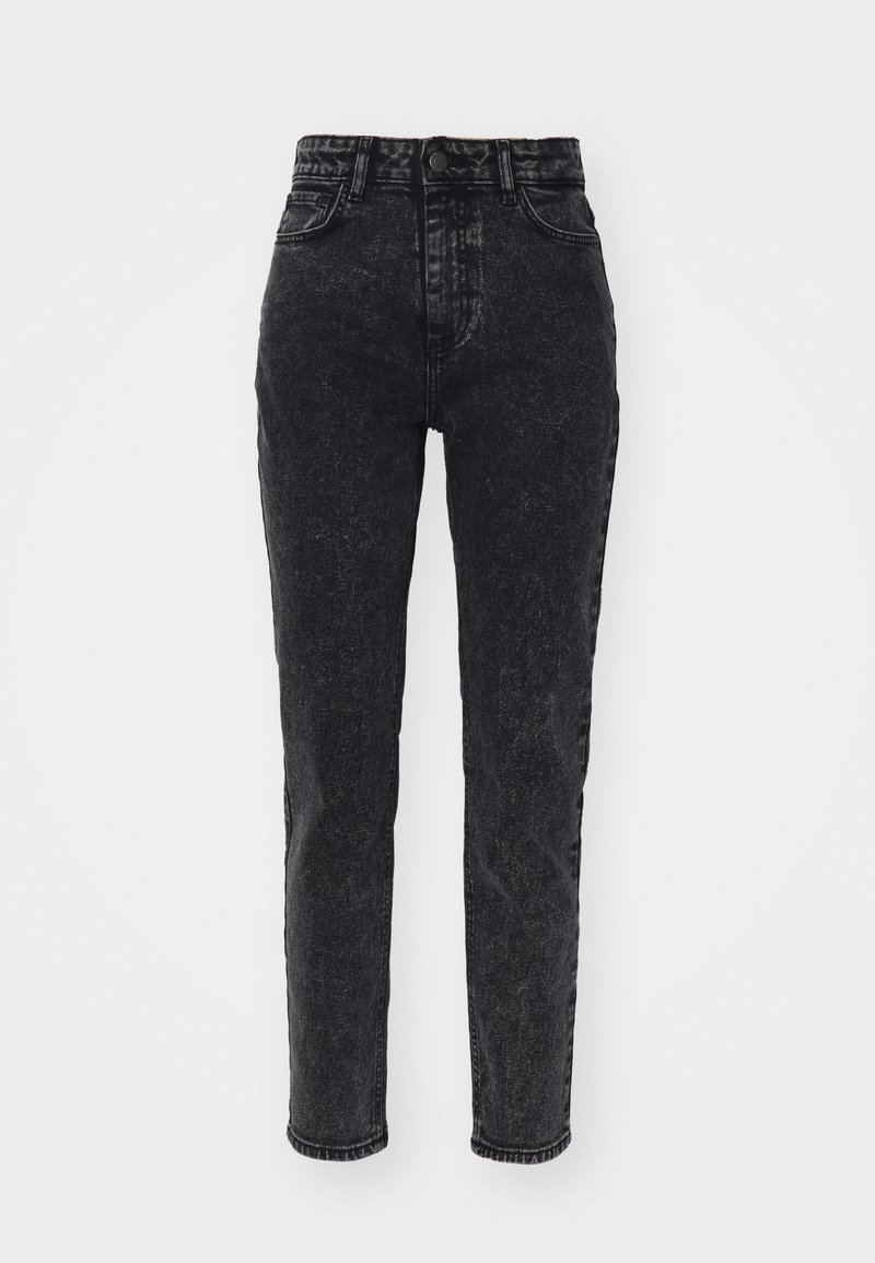 Boohoo Ripped Jeans Black Acid Wash Mom Jeans Women Heavily Washed