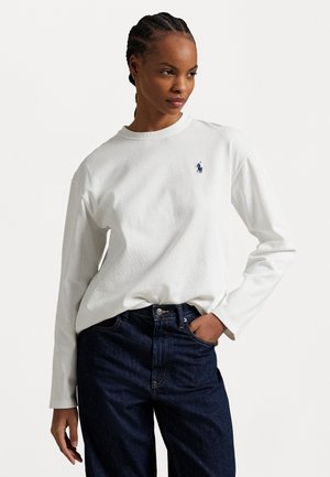 COTTON JERSEY LONG SLEEVE T-SHIRT  - Langærmet T-shirt - white