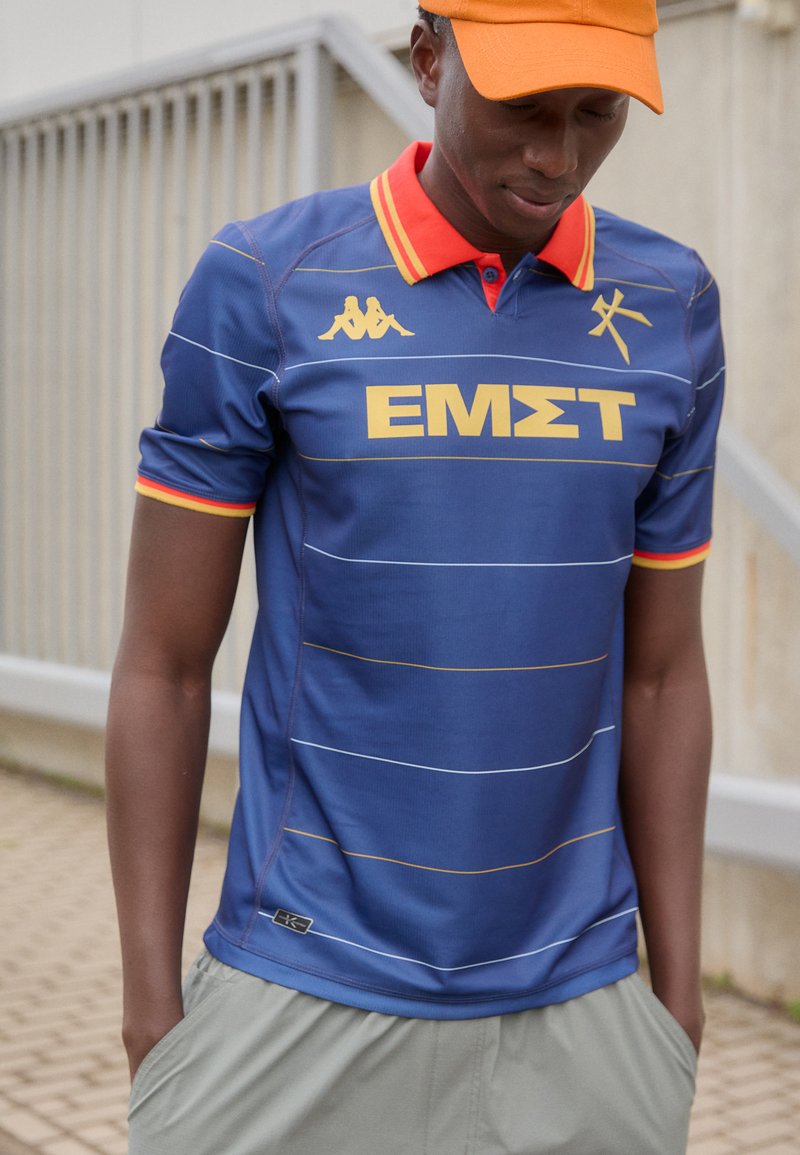 Kappa Gara KOMBAT 2024 HOME KALLITHEA - Futbola krekls - blue/orange tomato/yellow