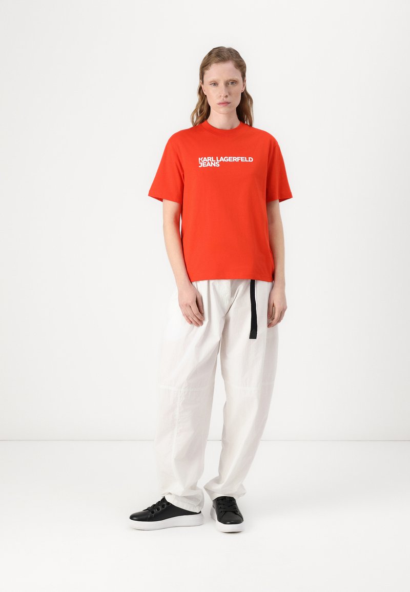 Karl Lagerfeld Jeans LOGO T-shirt con stampa poinciana/rosso