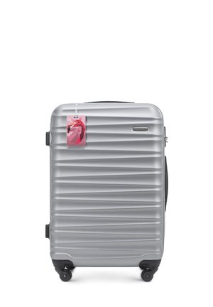 MEDIUM SUITCASE WITH LUGGAGE TAG FROM ABS - Valise à roulettes - grey