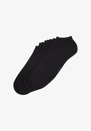 Schwarze Knöchelsocken im Sechserpack, aus weichem Stoff mit glatter Textur, ausgestattet mit einem gerippten Bündchen für Komfort und einer passgenauen Form.