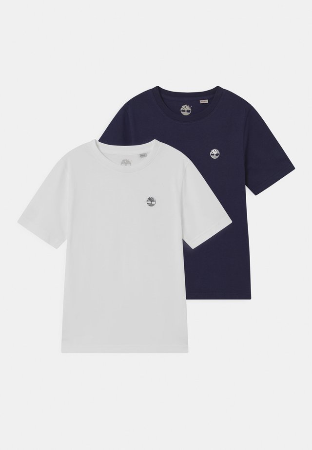 2 PACK - T-Shirt print - navy/white