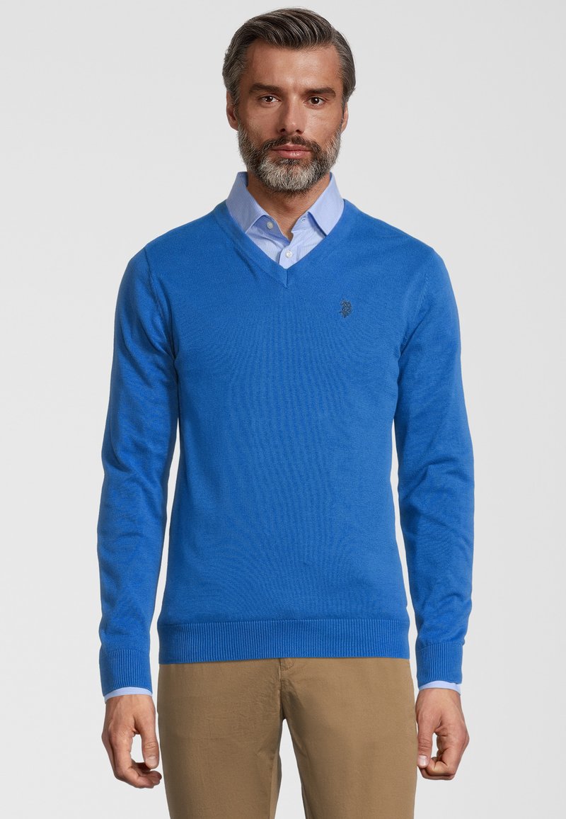 U.S. Polo Assn. - V AUSSCHNITT - Strickpullover - royal blau, Vergrößern