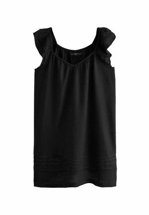 TALL FIT -V-NECK RUFFLE SLEEVE   - Nappali ruha - black