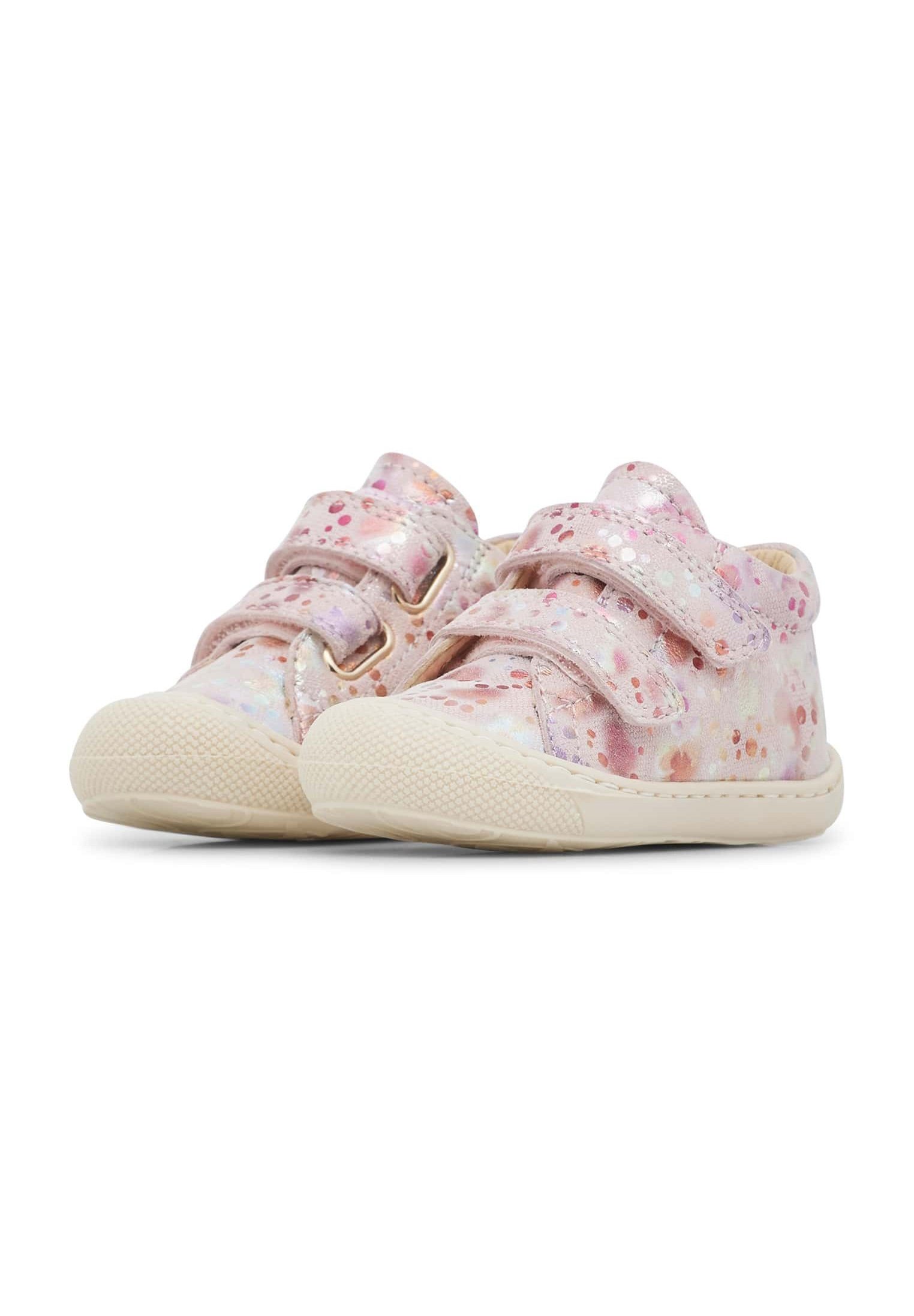 Baskets Premiers Pas Naturino En Suède Et Cuir – Taille 29 – Rose – Semelle Antidérapante Caoutchouc