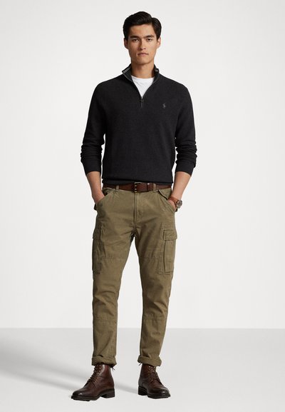 Polo Ralph Lauren KNIT COTTON QUARTER ZIP JUMPER - Trui - dark granite hthr