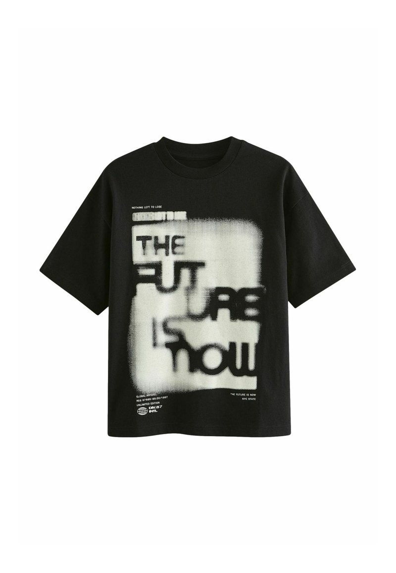 Next RELAXED FIT SHORT SLEEVE GRAPHIC STANDARD - Triko s potiskem - black
