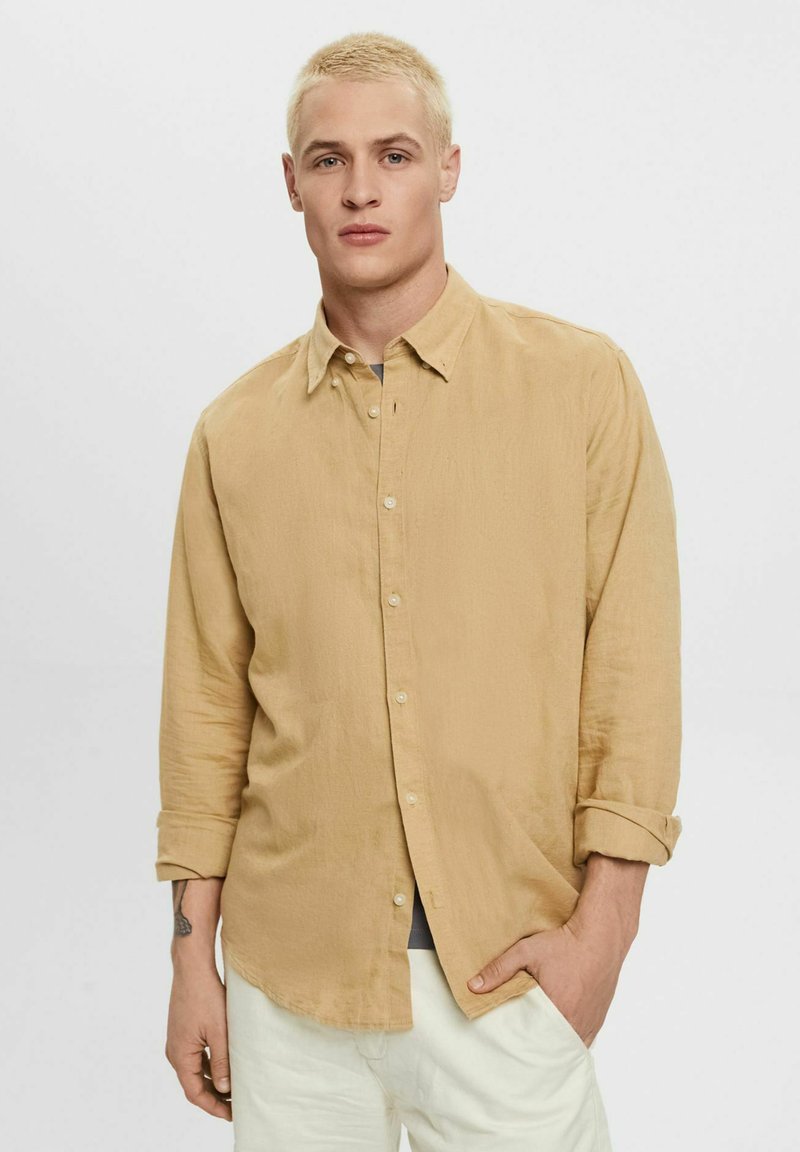 Esprit REGULAR FIT - Hemd - beige/beige-meliert - Zalando.de