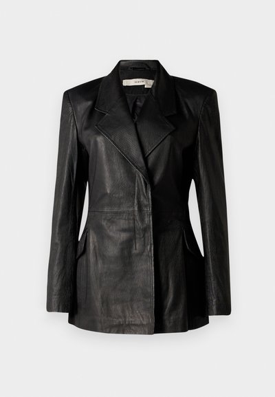 REMAIN Usnjena jakna - black