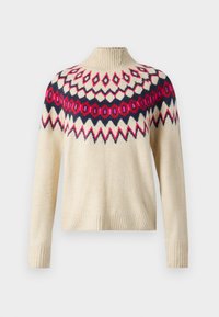 V AIRY MOCKNECK FAIRISLE - Strikkegenser - sand