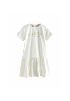 REGULAR FIT - SCALLOP HEM PEPLUM - Vestito casual - white