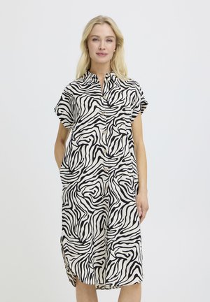 b.young, BYFALAKKA SS SHIRT DRESS - Blusenkleid - meteorite animal