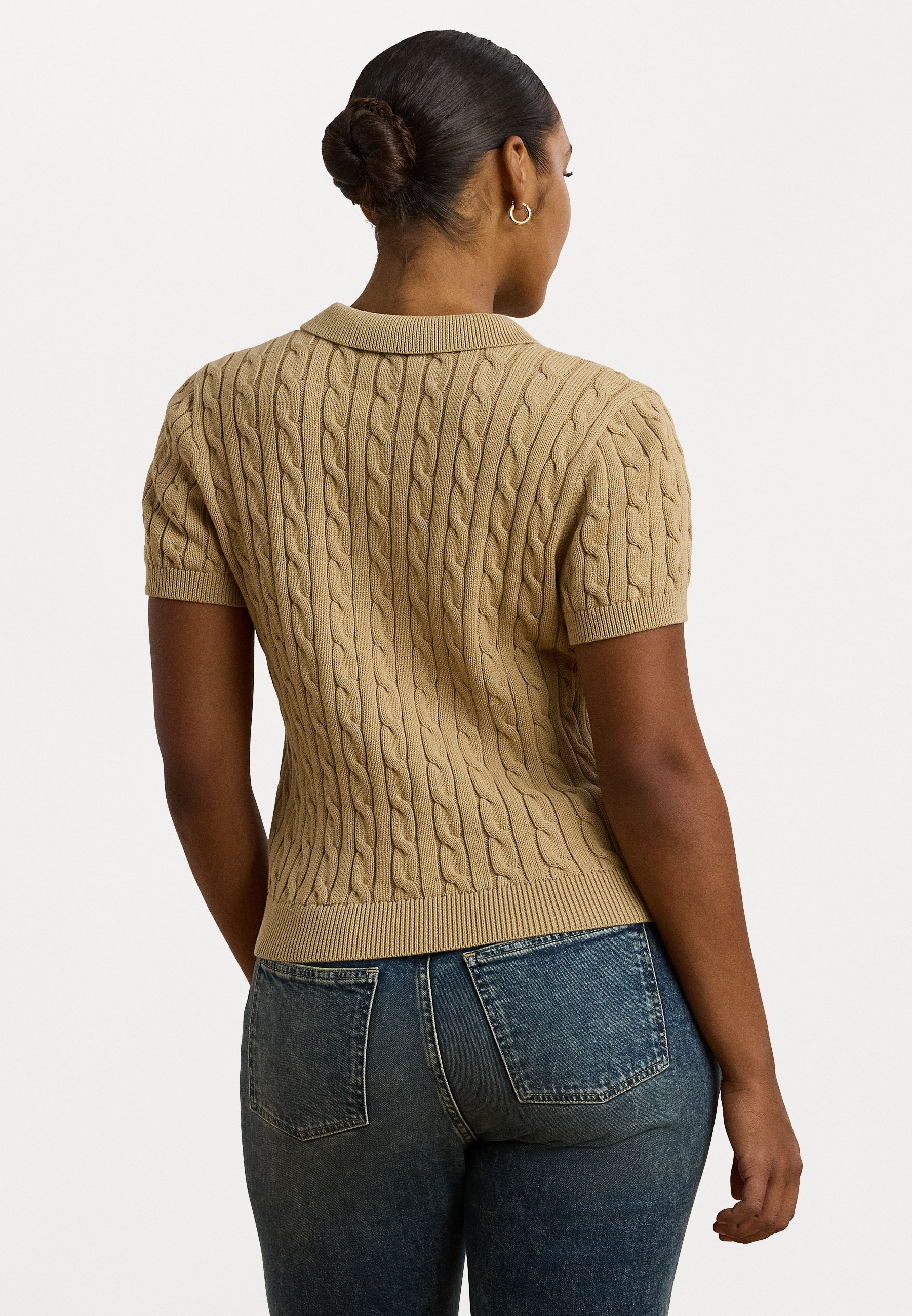 売れ筋商品|||ラルフローレン ニット&セーター レディース アウター GASSED COTTON SWEATER - Jumper - mascarpone cream/sand dune Lauren Ralph Lauren Woman GASSED COTTON LONG SLEEVE SWEATER