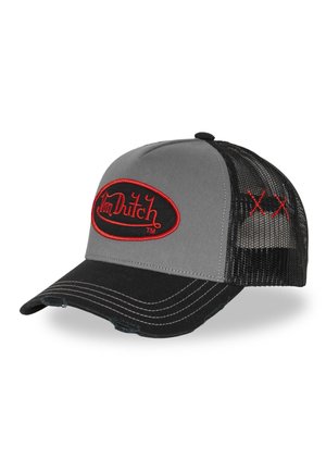 Von Dutch, CASQUETTE TRUCKER AVEC FILET EFFET USÉ AVEC FILET ET PATCH USED17 - Casquette - gris