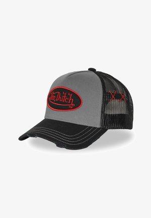 Von Dutch, CASQUETTE TRUCKER AVEC FILET EFFET USÉ AVEC FILET ET PATCH USED17 - Casquette - gris