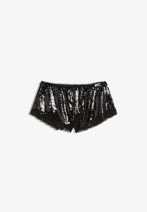 Bershka, FLUID SEQUINNED LACE - SHORTS - Short - black