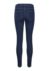 Slim-fit denim jeans i mørkeblå. Har fem lommer, bæltestropper og minimal syning. Glat tekstur med en let stræk.