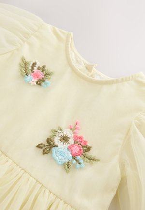 Next REGULAR FIT - BUBBLE HEM EMBROIDERED - Koktélruha / Partiruha - lemon yellow