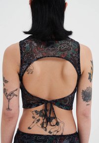 Ed Hardy DRAGON REPEAT TIED BACK - Top - black