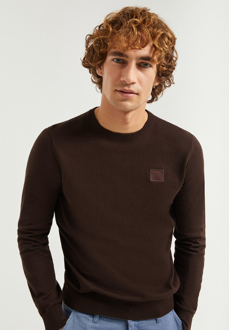 Polo Club MIT RUNDHALSAUSSCHNITT Strickpullover dark brown/braun