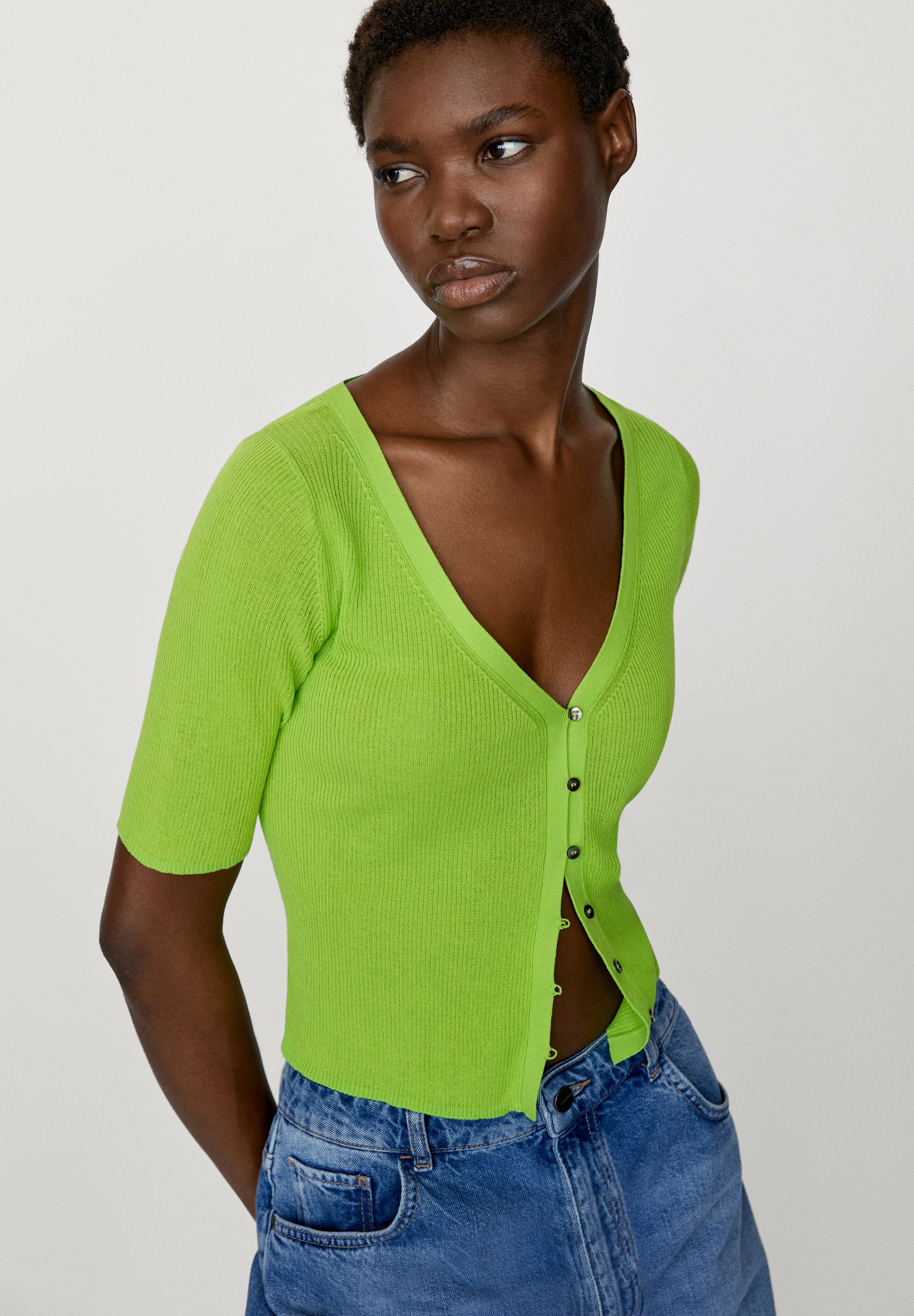 SHORT SLEEVE - Cardigan - green 