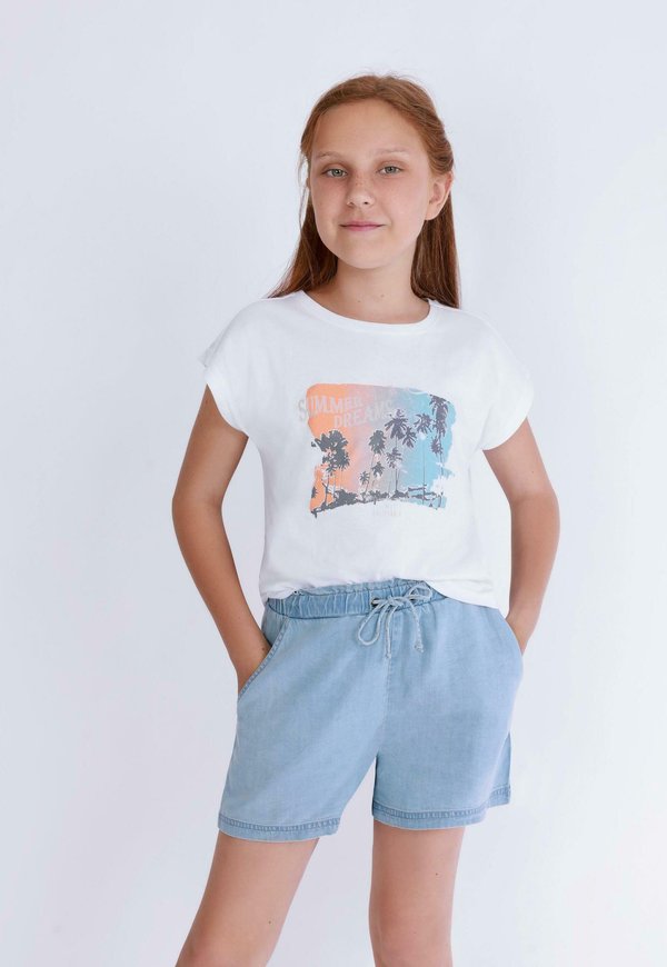 BASICS - Jeans Shorts - hl blau