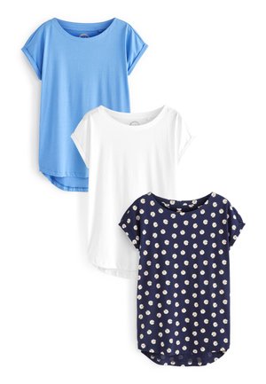 3 PACK - T-Shirt basic - daisy print blue white