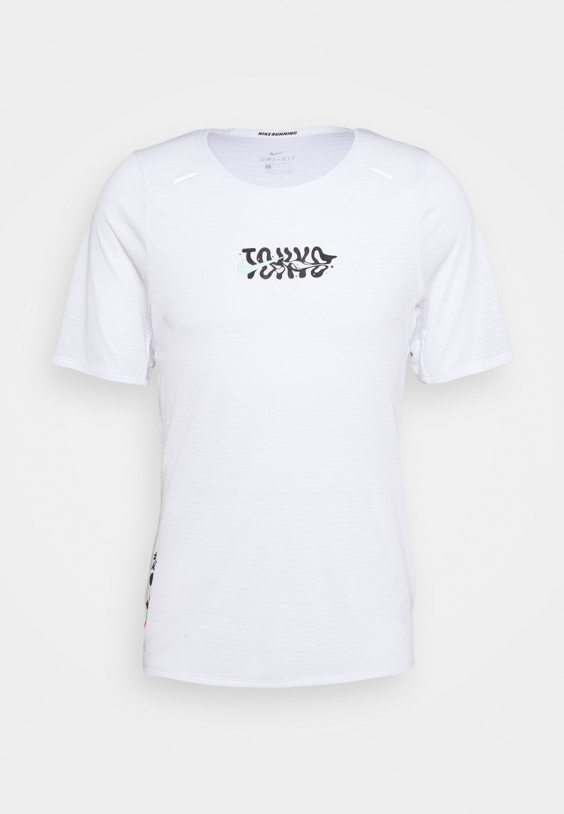 Nike Performance Tokyo Rise Print T Shirt White Green Glow White Zalando Co Uk