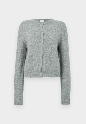 CREW NECK CARDIGAN - Cardigan - light grey melange