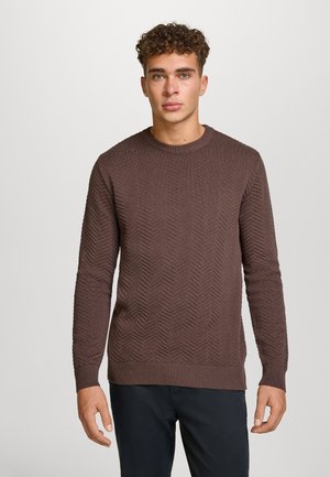 CARLO - Strikkegenser - chocolate plum mix