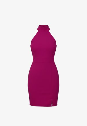 WAL G., HALTER NECK MINI DRESS - Cocktailkjole / festkjole - aubergine