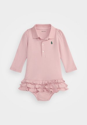 RUFFLED SOFT COTTON POLO DRESS & BLOOMER - Jerseykjole - surfside rose