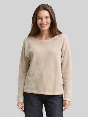 TOM TAILOR Striktrøje - beige bubble structure