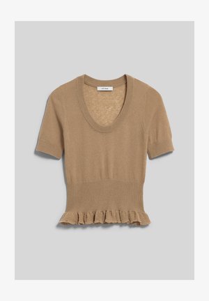 IVY OAK, IOFRANCIE TOP - Βασικό μπλουζάκι - dark camel