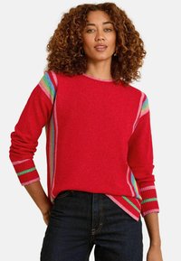 PETITE - CREW NECK - Jersey de punto - red rainbow side stripe