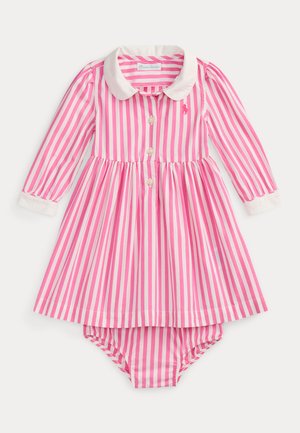 STRIPED POPLIN SHIRTDRESS & BLOOMER 0-2Y SET - Srajčna obleka - desert pink/white