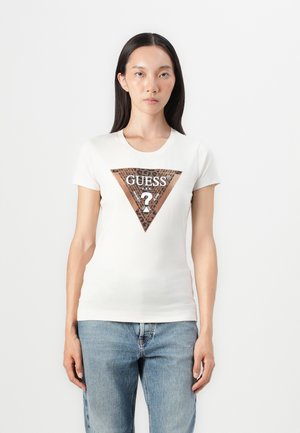 LEO TRIANGLE TEE - Camiseta estampada - cream white