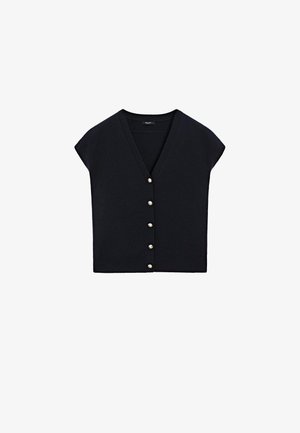 Massimo Dutti V-NECK WITH GOLDEN BUTTONS - Väst - dark blue