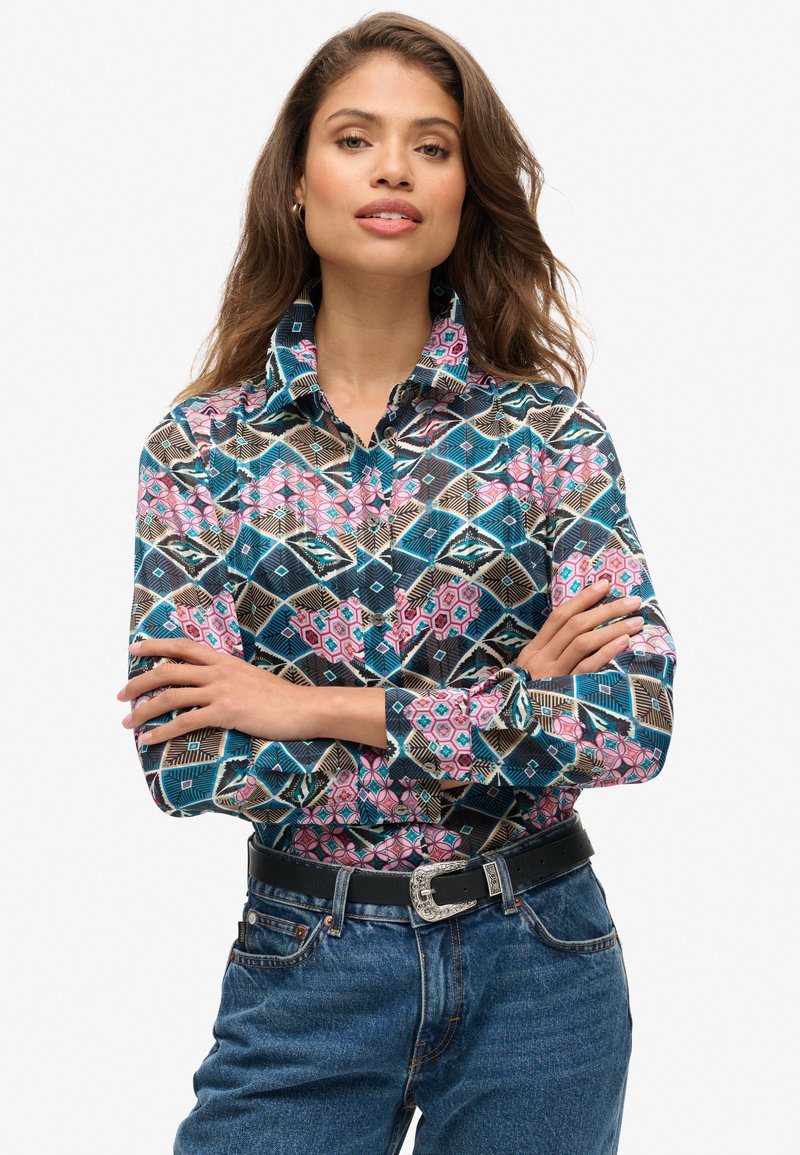 Superdry & Co Skjortebluser - mukaitsuru teal pink