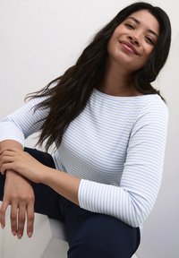 Kaffe Curve KCMALLE - Pikkade varrukatega topp - blue white stripe