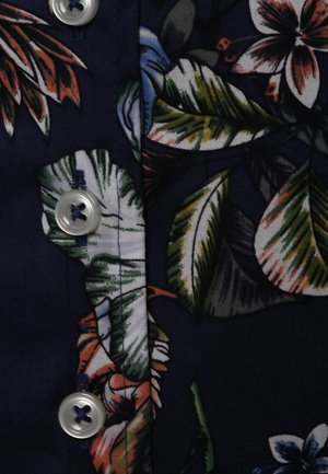 Button-down blouse - indigo mehrfarbig