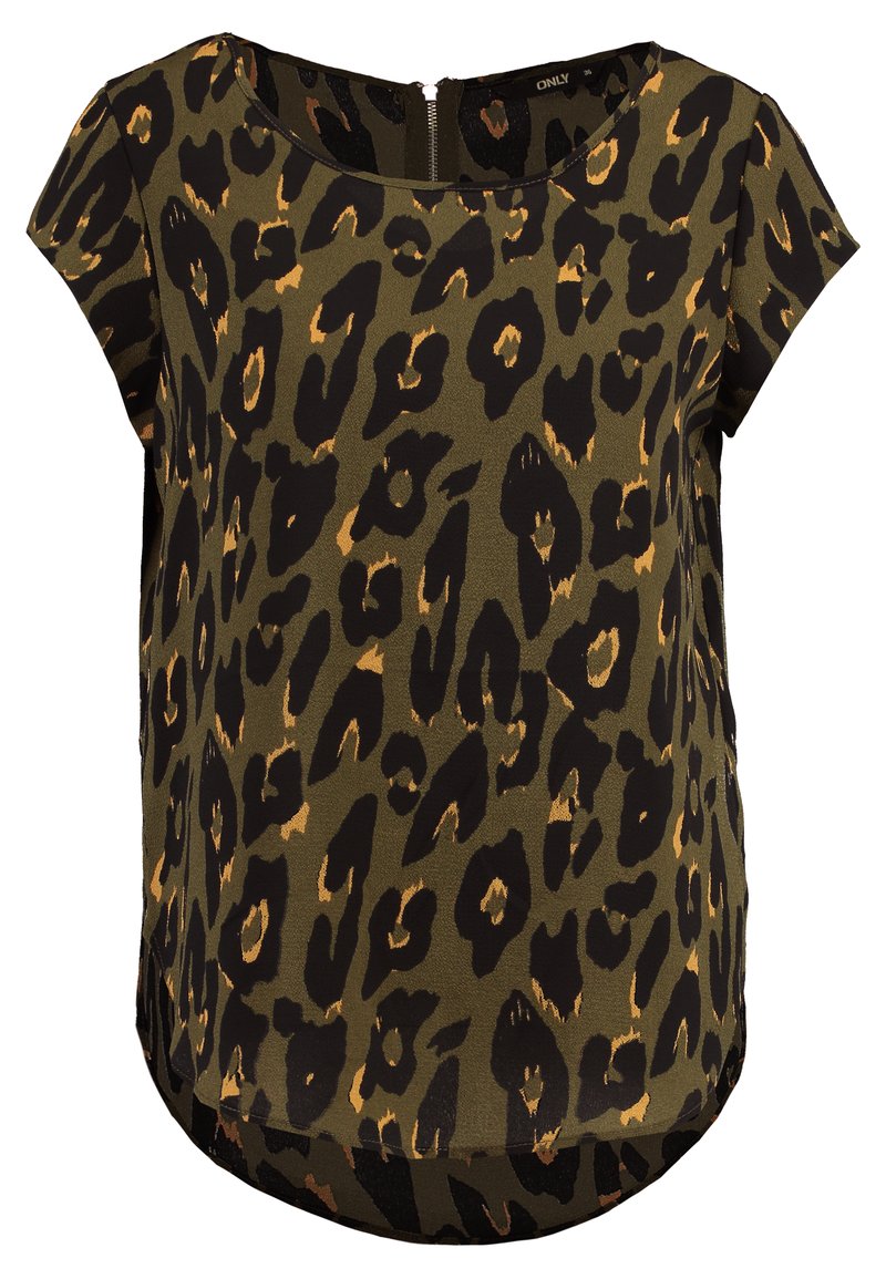 ONLY Onlvic Ss Aop Top Noos Ptm Top dames,Aop: Big Karo Dot Chinois Green,44
