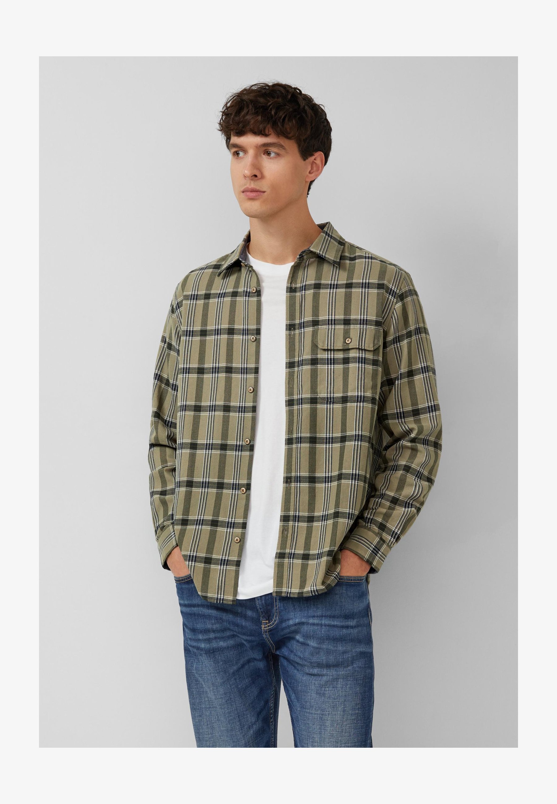 Camicia Uomo S.Oliver A Maniche Lunghe – Vestibilità Regolare, Colletto Con Bottoni, Blu