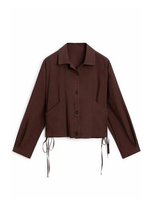 Massimo Dutti FLOWING - Leren jas - bordeaux