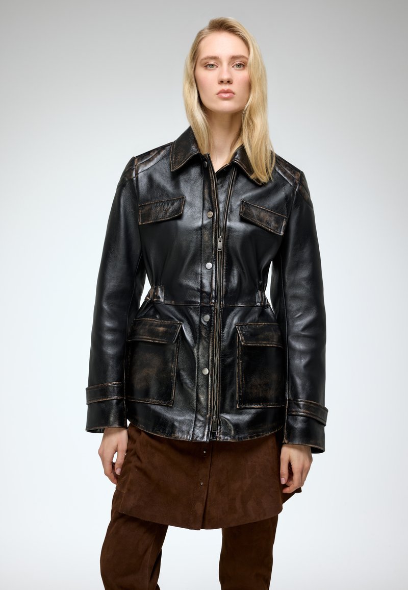 VSP - JOAN - Leather jacket - black, Enlarge