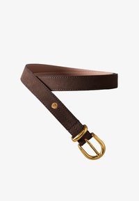 Sélectionné, chocolate brown suede